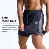 image:imageBROKIG Mens LightArmor Workout Shorts with Zip Pockets Quick Dry Breathable Tennis Running Short for Gym AthleticNavy Blue
