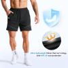 image:imageBROKIG Mens AdiArmor Running Shorts with Zip Pockets Quick Dry 7 Gym Workout Shorts Lightweight for Hiking CasualBlackDark Grey