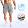 image:imageBROKIG Mens AdiArmor Running Shorts with Zip Pockets Quick Dry 7 Gym Workout Shorts Lightweight for Hiking CasualLight Grey