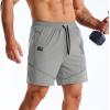 image:imageBROKIG Mens AdiArmor Running Shorts with Zip Pockets Quick Dry 7 Gym Workout Shorts Lightweight for Hiking CasualLight Grey