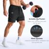 image:imageBROKIG Mens AdiArmor Running Shorts with Zip Pockets Lightweight Gym Workout Short for Hiking CasualBlack
