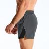 image:imageBROKIG Mens LightArmor Training Gym Shorts with Zip Pocket3 Quick Dry Cooling Summer Running Shorts for Beach WorkoutDark Grey