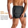 image:imageBROKIG Mens LightArmor Training Gym Shorts with Zip Pocket3 Quick Dry Cooling Summer Running Shorts for Beach WorkoutDark Grey