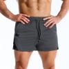 image:imageBROKIG Mens LightArmor Training Gym Shorts with Zip Pocket3 Quick Dry Cooling Summer Running Shorts for Beach WorkoutDark Grey