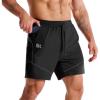 image:imageBROKIG Mens AdiArmor Running Shorts with Zip Pockets Lightweight Gym Workout Short for Hiking CasualBlack