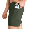 image:imageBROKIG Mens Lightweight Gym Shorts with Zip PocketStretch Fitted Quick Dry Athletic Shorts Men for Workout ExerciseArmy Green