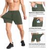 image:imageBROKIG Mens Lightweight Gym Shorts with Zip PocketStretch Fitted Quick Dry Athletic Shorts Men for Workout ExerciseArmy Green