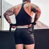 image:imageBROKIG Mens Lightweight Gym Shorts with Zip PocketStretch Fitted Quick Dry Athletic Shorts Men for Workout ExerciseBlackDark Grey