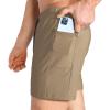image:imageBROKIG Mens Lightweight Gym Shorts with Zip PocketStretch Fitted Quick Dry Athletic Shorts Men for Workout ExerciseKhaki