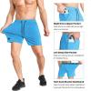 image:imageBROKIG Mens Lightweight Gym Shorts with Zip PocketStretch Fitted Quick Dry Athletic Shorts Men for Workout ExerciseLight Blue