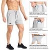 image:imageBROKIG Mens Lightweight Gym Shorts with Zip PocketStretch Fitted Quick Dry Athletic Shorts Men for Workout ExerciseLight Grey