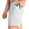 image:imageBROKIG Mens Lightweight Gym Shorts with Zip PocketStretch Fitted Quick Dry Athletic Shorts Men for Workout ExerciseLight Grey