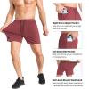 image:imageBROKIG Mens Lightweight Gym Shorts with Zip PocketStretch Fitted Quick Dry Athletic Shorts Men for Workout ExerciseRed