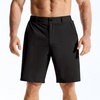 image:imageBROKIG AdiArmor Mens Golf Shorts 9 Lightweight Stretch Tailored Fit Casual Work Shorts with Zip PocketBlackDark Grey