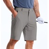 image:imageBROKIG AdiArmor Mens Golf Shorts 9 Lightweight Stretch Tailored Fit Casual Work Shorts with Zip PocketDark Grey