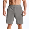 image:imageBROKIG AdiArmor Mens Golf Shorts 9 Lightweight Stretch Tailored Fit Casual Work Shorts with Zip PocketDark Grey