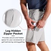 image:imageBROKIG AdiArmor Mens Golf Shorts 9 Lightweight Stretch Tailored Fit Casual Work Shorts with Zip PocketLight Grey