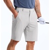 image:imageBROKIG AdiArmor Mens Golf Shorts 9 Lightweight Stretch Tailored Fit Casual Work Shorts with Zip PocketLight Grey