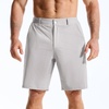 image:imageBROKIG AdiArmor Mens Golf Shorts 9 Lightweight Stretch Tailored Fit Casual Work Shorts with Zip PocketLight Grey