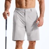 image:imageBROKIG AdiArmor Mens Golf Shorts 9 Lightweight Stretch Tailored Fit Casual Work Shorts with Zip PocketLight Grey