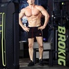 image:imageBROKIG Mens 5 Gym Bodybuilding Shorts Running Workout Lightweight Shorts Elastic Waistband with PocketsClassic Black