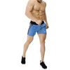 image:imageBROKIG Mens 5 Gym Bodybuilding Shorts Running Workout Lightweight Shorts Elastic Waistband with PocketsClassic Blue