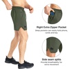 image:imageBROKIG Mens DriLite Workout Running ShortsStretch Bodybuilding Fitted Athletic Lightweight Tennis Shorts Zip PocketArmy Green