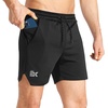 image:imageBROKIG Mens DriLite Workout Running ShortsStretch Bodybuilding Fitted Athletic Lightweight Tennis Shorts Zip PocketBlackdark Gray