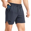 image:imageBROKIG Mens DriLite Workout Running ShortsStretch Bodybuilding Fitted Athletic Lightweight Tennis Shorts Zip PocketBlackdark Gray
