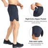 image:imageBROKIG Mens DriLite Workout Running ShortsStretch Bodybuilding Fitted Athletic Lightweight Tennis Shorts Zip PocketDark Gray