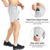 image:imageBROKIG Mens DriLite Workout Running ShortsStretch Bodybuilding Fitted Athletic Lightweight Tennis Shorts Zip PocketLight Gray