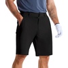 image:imageBROKIG AdiArmor Mens Golf Shorts 9 Lightweight Stretch Tailored Fit Casual Work Shorts with Zip PocketBlack