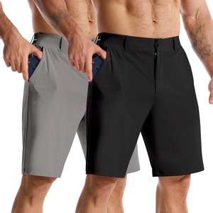 image:imageBROKIG AdiArmor Mens Golf Shorts 9 Lightweight Stretch Tailored Fit Casual Work Shorts with Zip PocketBlackDark Grey
