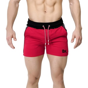 image:imageBROKIG Mens 5 Gym Bodybuilding Shorts Running Workout Lightweight Shorts Elastic Waistband with PocketsClassic Red