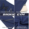 image:imageBROKIG Mens Zip Joggers Casual Gym Workout Track Pants2 Pack Blacknavy