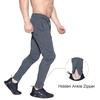 image:imageBROKIG Mens Zip Joggers Casual Gym Workout Track Pants2 Pack Blackshadow Grey