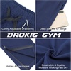 image:imageBROKIG Mens Zip Joggers Casual Gym Workout Track PantsNavy