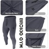 image:imageBROKIG Mens Zip Joggers Casual Gym Workout Track PantsShadow Grey