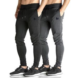 image:imageBROKIG Mens Zip Joggers Casual Gym Workout Track Pants2 Pack Blackdark Grey