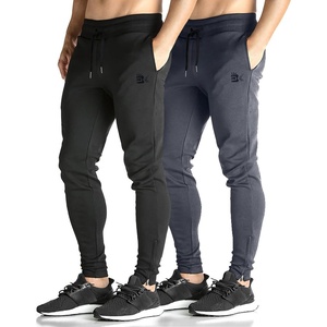 image:imageBROKIG Mens Zip Joggers Casual Gym Workout Track Pants2 Pack Blackshadow Grey