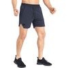 image:imageBROKIG 2Pack Mens 5 inch Stretch Lightweight Workout Running Shorts Fitted  Quick DryComfortableGymAthletic FitBodybuildingSplitLegInvisible Zip PocketSportPolyester Spandex BlendBreathableDark GreyLight Grey