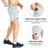 image:imageBROKIG 2Pack Mens 5 inch Stretch Lightweight Workout Running Shorts Fitted  Quick DryComfortableGymAthletic FitBodybuildingSplitLegInvisible Zip PocketSportPolyester Spandex BlendBreathableBlackLight Grey