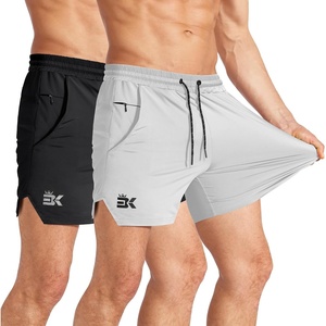 image:imageBROKIG 2Pack Mens 5 inch Stretch Lightweight Workout Running Shorts Fitted  Quick DryComfortableGymAthletic FitBodybuildingSplitLegInvisible Zip PocketSportPolyester Spandex BlendBreathableBlackLight Grey