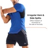 image:imageBROKIG 3Pack Mens Lightweight Muscle Gym Shirts Workout Athletic T Shirt  Irregular HemSide SplitsUnderarm MeshMuscle Shaping Seams Line4 Way StretchBreathableQuick DryShort SleeveComfortableBlackDark GreyBlue