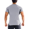 image:imageBROKIG 3Pack Mens Lightweight Muscle Gym Shirts Workout Athletic T Shirt  Irregular HemSide SplitsUnderarm MeshMuscle Shaping Seams Line4 Way StretchBreathableQuick DryShort SleeveComfortableBlackLight GreyBlue