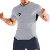 image:imageBROKIG 3Pack Mens Lightweight Muscle Gym Shirts Workout Athletic T Shirt  Irregular HemSide SplitsUnderarm MeshMuscle Shaping Seams Line4 Way StretchBreathableQuick DryShort SleeveComfortableBlackLight GreyBlue