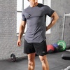 image:imageBROKIG 3Pack Mens Lightweight Muscle Gym Shirts Workout Athletic T Shirt  Irregular HemSide SplitsUnderarm MeshMuscle Shaping Seams Line4 Way StretchBreathableQuick DryShort SleeveComfortableBlackDark GreyLight Grey