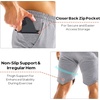 image:imageBROKIG Mens ZipSlim Workout Athletic Gym Running Shorts  Irregular HemCloser Back Zip PocketTrainingSportsBodybuildingMoisture WickingComfortable Cotton Polyester BlendLight Grey