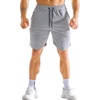 image:imageBROKIG Mens ZipSlim Workout Athletic Gym Running Shorts  Irregular HemCloser Back Zip PocketTrainingSportsBodybuildingMoisture WickingComfortable Cotton Polyester BlendLight Grey