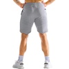 image:imageBROKIG Mens ZipSlim Workout Athletic Gym Running Shorts  Irregular HemCloser Back Zip PocketTrainingSportsBodybuildingMoisture WickingComfortable Cotton Polyester BlendLight Grey